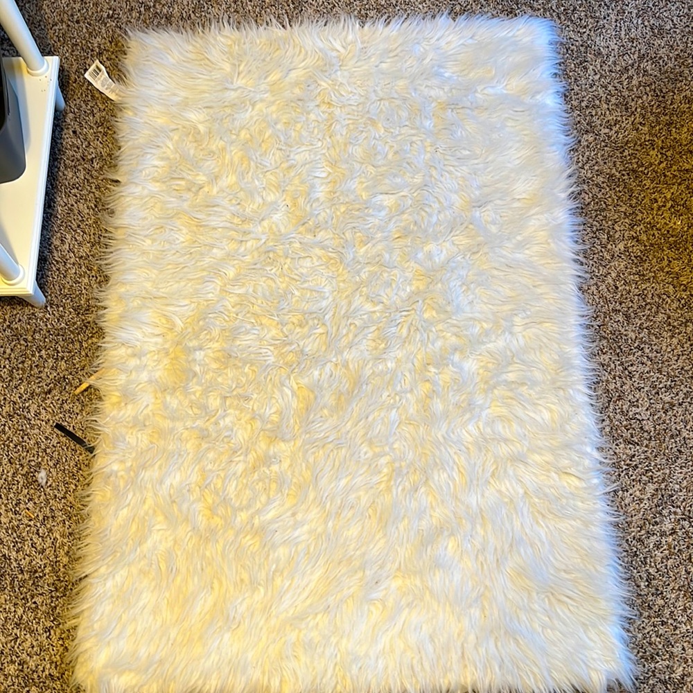 White Fluffy Rug